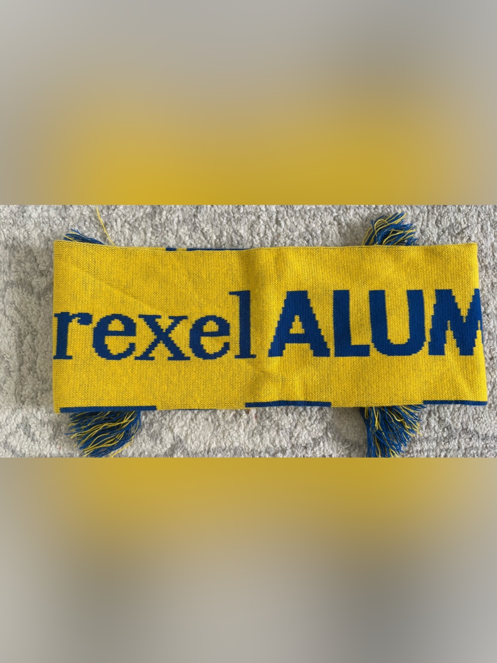 Drexel Alumni Yellow and Blue Woven Logo scarf